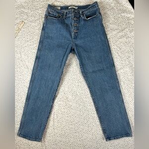 Women’s Levi’s Blue Denim Wedgie Straight Buttonfly Jeans